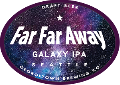 Far Far Away IPA tap label